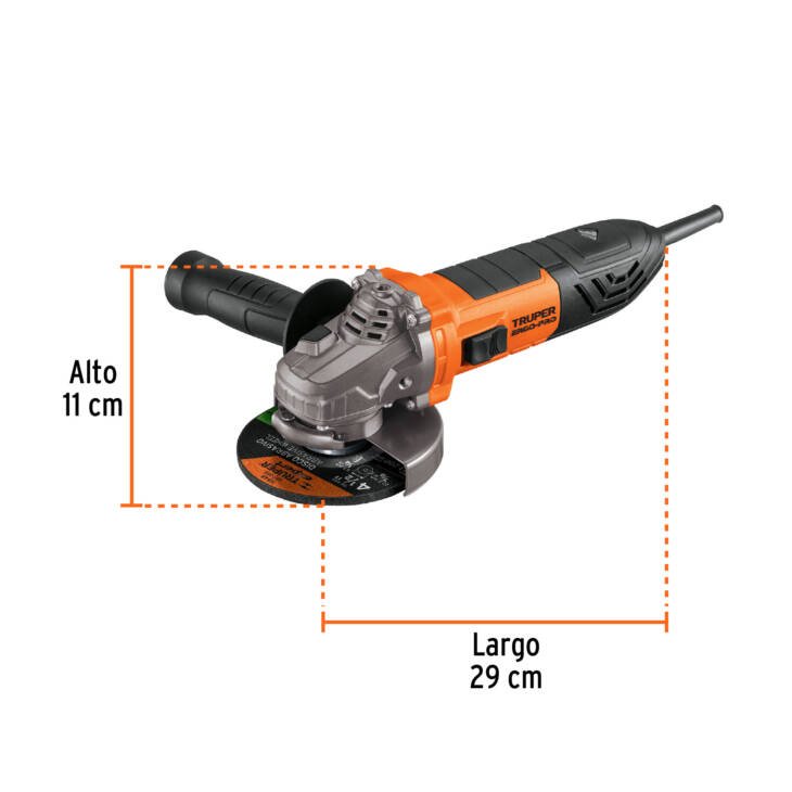Esmeriladora angular 4-1/2", 1100W, TRUPER ERGO PRO ERGO-45110 - Imagen 3