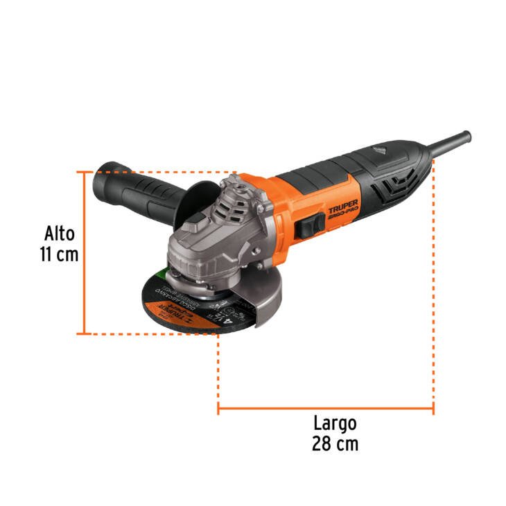 Truper esmeriladora Esmeriladora angular 4-1/2", 850W, TRUPER ERGO PRO - Imagen 6